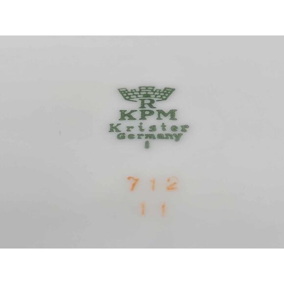 Vintage KPM Krister Germany 9 3/4" Oval Small Serving Platter. Gold Rose Design - Picture 2 of 9